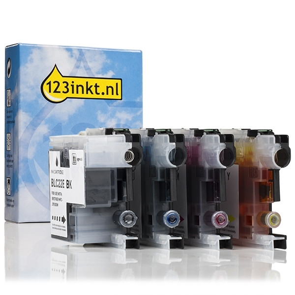 Aanbieding: 123inkt huismerk vervangt Brother LC-22E zwart + 3 kleuren LC22EBKC LC22ECC LC22EMC LC22EYC 127220 - 1