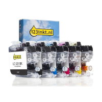 Aanbieding: 123inkt huismerk vervangt Brother LC-3211 2x zwart + 3 kleuren  160771