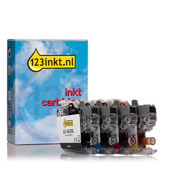 Aanbieding: 123inkt huismerk vervangt Brother LC-422XL zwart + 3 kleuren 127257 - 1