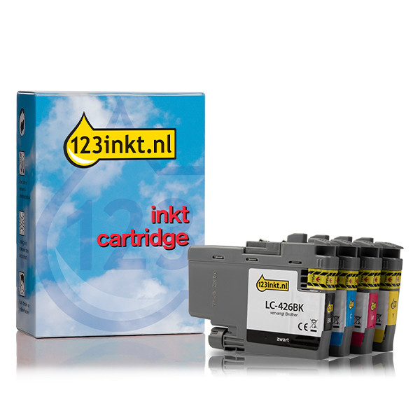 Aanbieding: 123inkt huismerk vervangt Brother LC-426 zwart + 3 kleuren LC-426VALC 127258 - 1