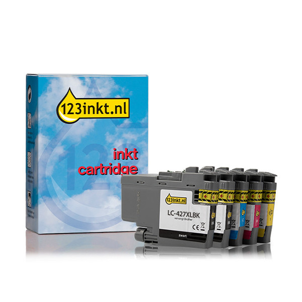 Aanbieding: 123inkt huismerk vervangt Brother LC-427XL 2x zwart + 3 kleuren  160785 - 1