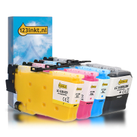 Aanbieding: 123inkt huismerk vervangt Brother LC-528XL zwart + 3 kleuren 051586