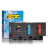 Aanbieding: 123inkt huismerk vervangt Dymo IND Rhino 19 mm tape vinyl multipack (wit op zwart, wit op rood en wit op blauw)