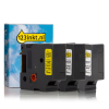 Aanbieding: 123inkt huismerk vervangt Dymo IND Rhino 19 mm tape vinyl multipack (zwart op wit, krimpkous zwart op wit en zwart op geel)