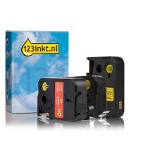 Aanbieding: 123inkt huismerk vervangt Dymo XTL 12 mm tape multipack (zwart op wit, zwart op geel en wit op rood) 1868751C 1868761C 1868771C 089248