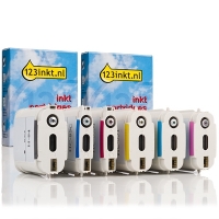Aanbieding: 123inkt huismerk vervangt HP 84 zwart + HP 85 kleuren C5016AC C9425AC C9426AC C9427AC C9428AC 031722