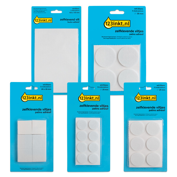 Aanbieding: 123inkt vloerglijders assorti wit 301028 - 1