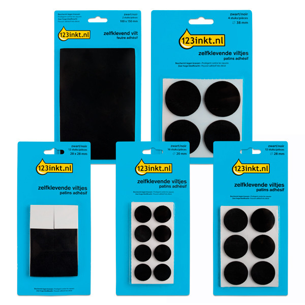 Aanbieding: 123inkt vloerglijders assorti zwart 301027 - 1