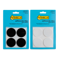 Aanbieding: 123inkt vloerglijders rond zwart/wit 38 mm (8 stuks) 301032