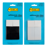 Aanbieding: 123inkt vloerglijders vierkant zwart/wit 28 mm (24 stuks) 301031