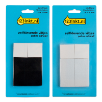 Aanbieding: 123inkt zelfklevende viltjes vierkant zwart/wit 28 mm (24 stuks)