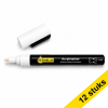Aanbieding: 12x 123inkt acrylmarker wit (1,8 - 2,5 mm rond/beitel) 328505 - 1