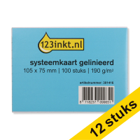 Aanbieding: 12x 123inkt systeemkaart gelinieerd 105 x 75 mm (100 stuks)