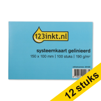 Aanbieding: 12x 123inkt systeemkaart gelinieerd 150 x 100 mm (100 stuks)