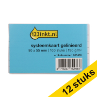 Aanbieding: 12x 123inkt systeemkaart gelinieerd 90 x 55 mm (100 stuks)