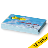 Aanbieding: 12x 123inkt zelfklevende notes blauw 38 x 51 mm (3 blokjes van 100 vel)  300269