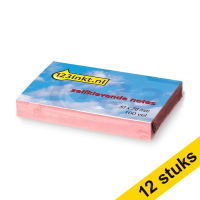 Aanbieding: 12x 123inkt zelfklevende notes roze 51 x 76 mm