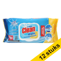 Aanbieding: 12x At Home Clean Multi-Cleaning schoonmaakdoekjes lemon (55 stuks)
