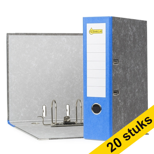 Aanbieding: 20x 123inkt ordner A4 karton blauw 80 mm  301348 - 1