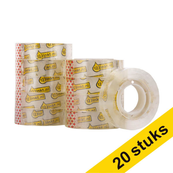 Aanbieding: 20x 123inkt standaard plakband 15 mm x 33 m  302796 - 1