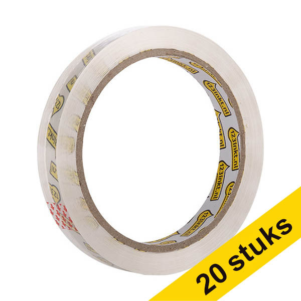 Aanbieding: 20x 123inkt standaard plakband 15 mm x 66 m  302797 - 1