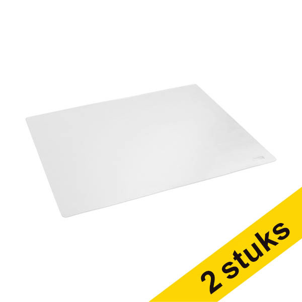 Aanbieding: 2x 123inkt bureauonderlegger 53 x 40 cm transparant 302877 - 1