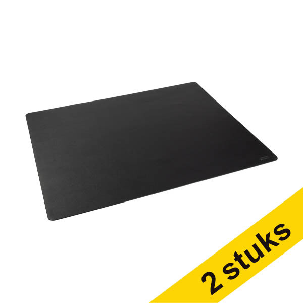 Aanbieding: 2x 123inkt bureauonderlegger 65 x 52 cm zwart 302873 - 1