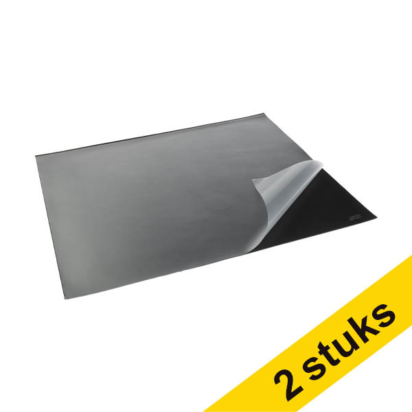 Aanbieding: 2x 123inkt bureauonderlegger 65 x 52 cm zwart volzicht 302874 - 1