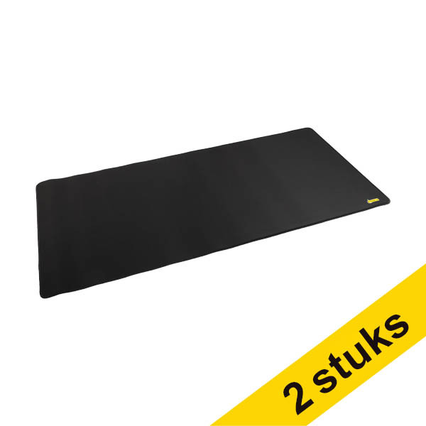 Aanbieding: 2x 123inkt bureauonderlegger 80 x 40 cm zwart siliconen 302875 - 1
