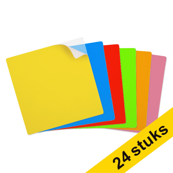 Aanbieding: 2x 123inkt herbruikbare sticky notes 10 x 10 cm assorti 6 kleuren (12 stuks) 302119 - 1