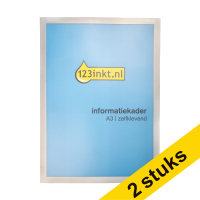 Aanbieding: 2x 123inkt informatiekader A3 zelfklevend zilver 487323C 301738