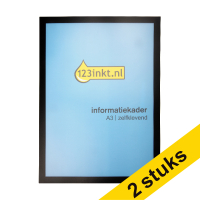 Aanbieding: 2x 123inkt informatiekader A3 zelfklevend zwart