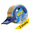 Aanbieding: 2x 123inkt plakbandhouder inclusief rol verpakkingstape 50 mm x 66 m 302835 - 1