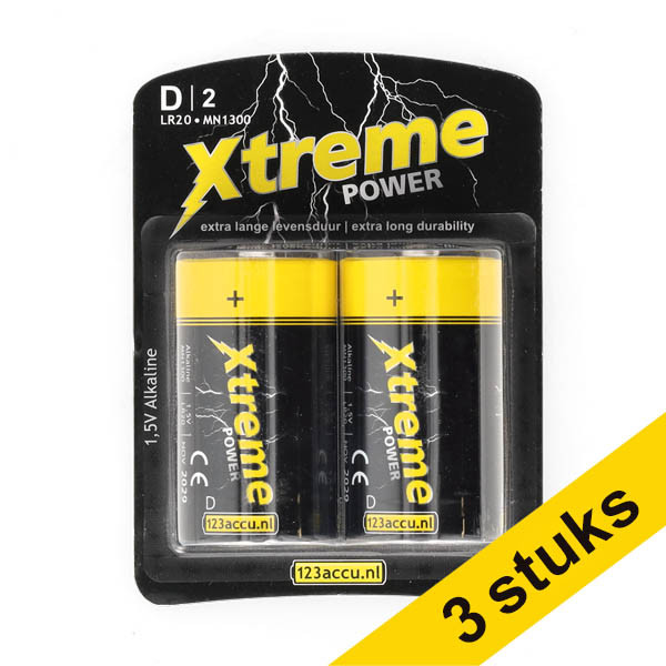 Aanbieding: 3x 123accu Xtreme Power LR20 D batterij 2 stuks ADR00296 - 1