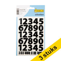 Aanbieding: 3x 123inkt 0-9 etiketten zwart groot