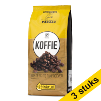 Aanbieding: 3x 123inkt Gold dark roast koffiebonen 1 kg