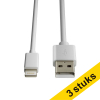 Aanbieding: 3x 123inkt Lightning oplaadkabel wit (0,5 meter) 302471 - 1