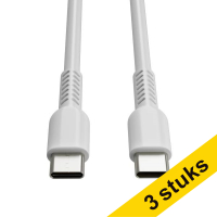 Aanbieding: 3x 123inkt USB-C naar USB-C oplaadkabel wit (1 meter)