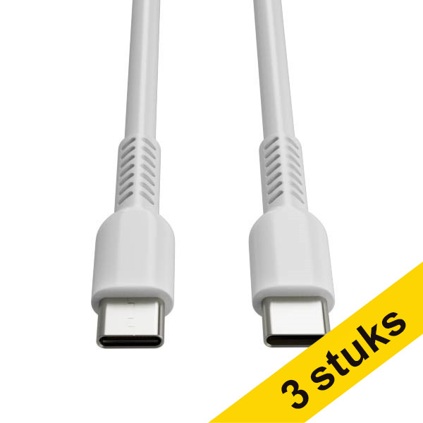 Aanbieding: 3x 123inkt USB-C naar USB-C oplaadkabel wit (2 meter) 302626 Aanbieding: 3x 123inkt USB-C naar USB-C oplaadkabel wit (2 meter) 302626 - 1