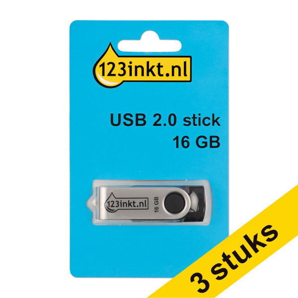 Aanbieding: 3x 123inkt USB 2.0-stick 16GB 340046 - 1