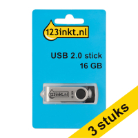 Aanbieding: 3x 123inkt USB 2.0-stick 16GB