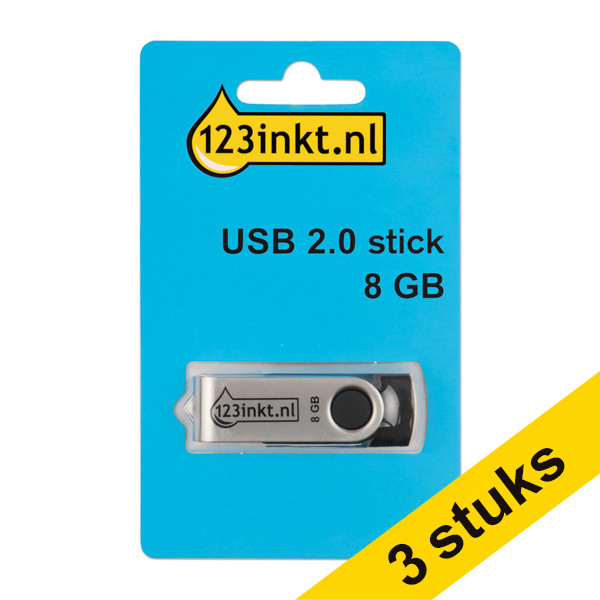 Aanbieding: 3x 123inkt USB 2.0-stick 8GB  340000 - 1