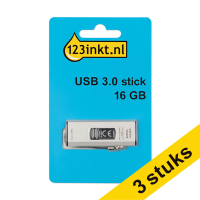 Aanbieding: 3x 123inkt USB 3.0-stick 16GB