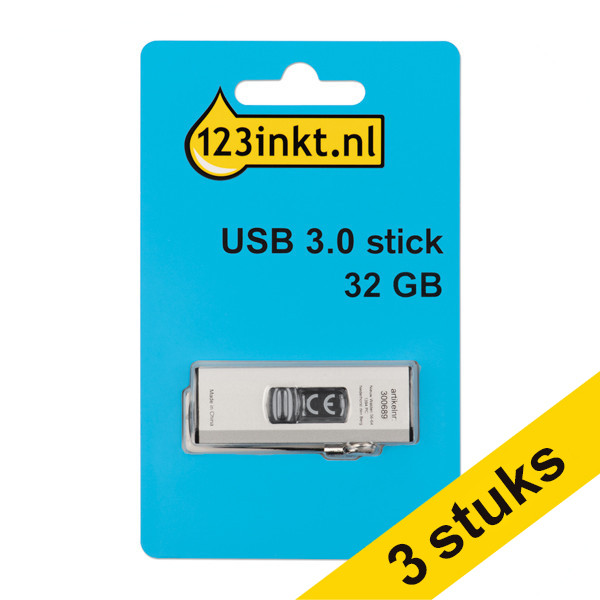 Aanbieding: 3x 123inkt USB 3.0-stick 32GB 340001 - 1
