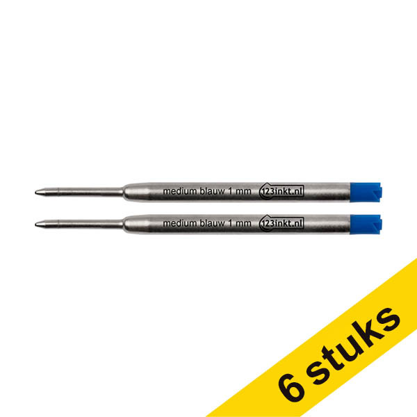 Aanbieding: 3x 123inkt balpen navulling medium blauw (6 stuks) 302737 - 1