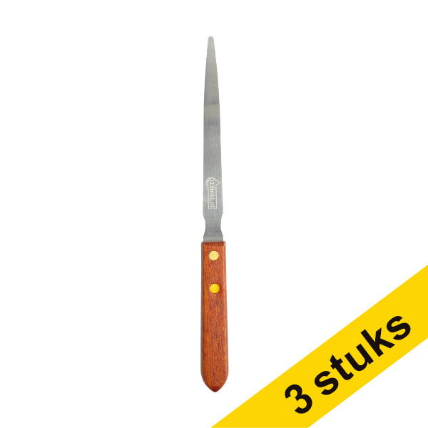 Aanbieding: 3x 123inkt briefopener met houten handgreep 302176 - 1