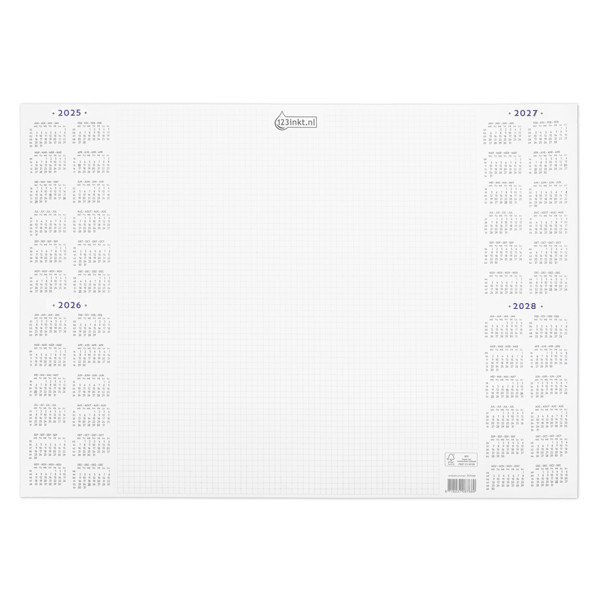 Aanbieding: 3x 123inkt bureau onderlegblok 50 x 35 cm 2025-2028 (40 vel) FSC® Mix 70%  390676 - 2