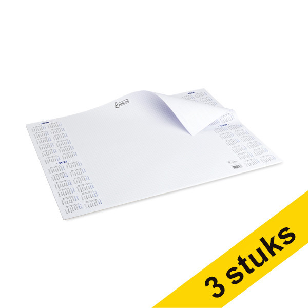 Aanbieding: 3x 123inkt bureau onderlegblok 50 x 35 cm 2027-2030 (40 vel) FSC® Mix 70% 440335 - 1