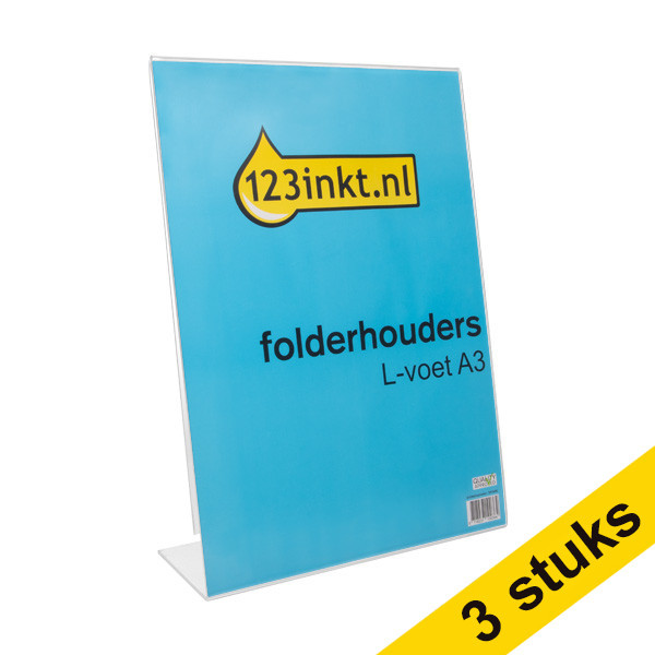 Aanbieding: 3x 123inkt folderhouder L-voet A3  301559 - 1