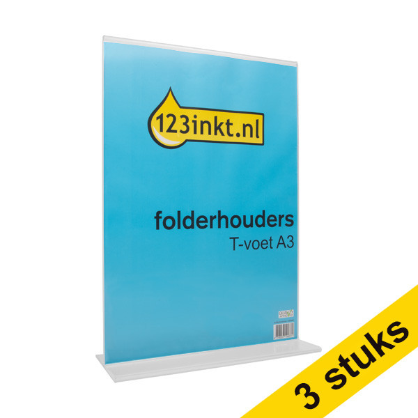 Aanbieding: 3x 123inkt folderhouder T-voet A3  301558 - 1